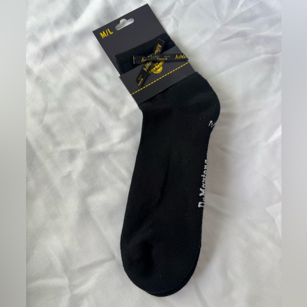 Dr Martens Ankle Bow Organic Cotton Blend Socks Black Size M/L